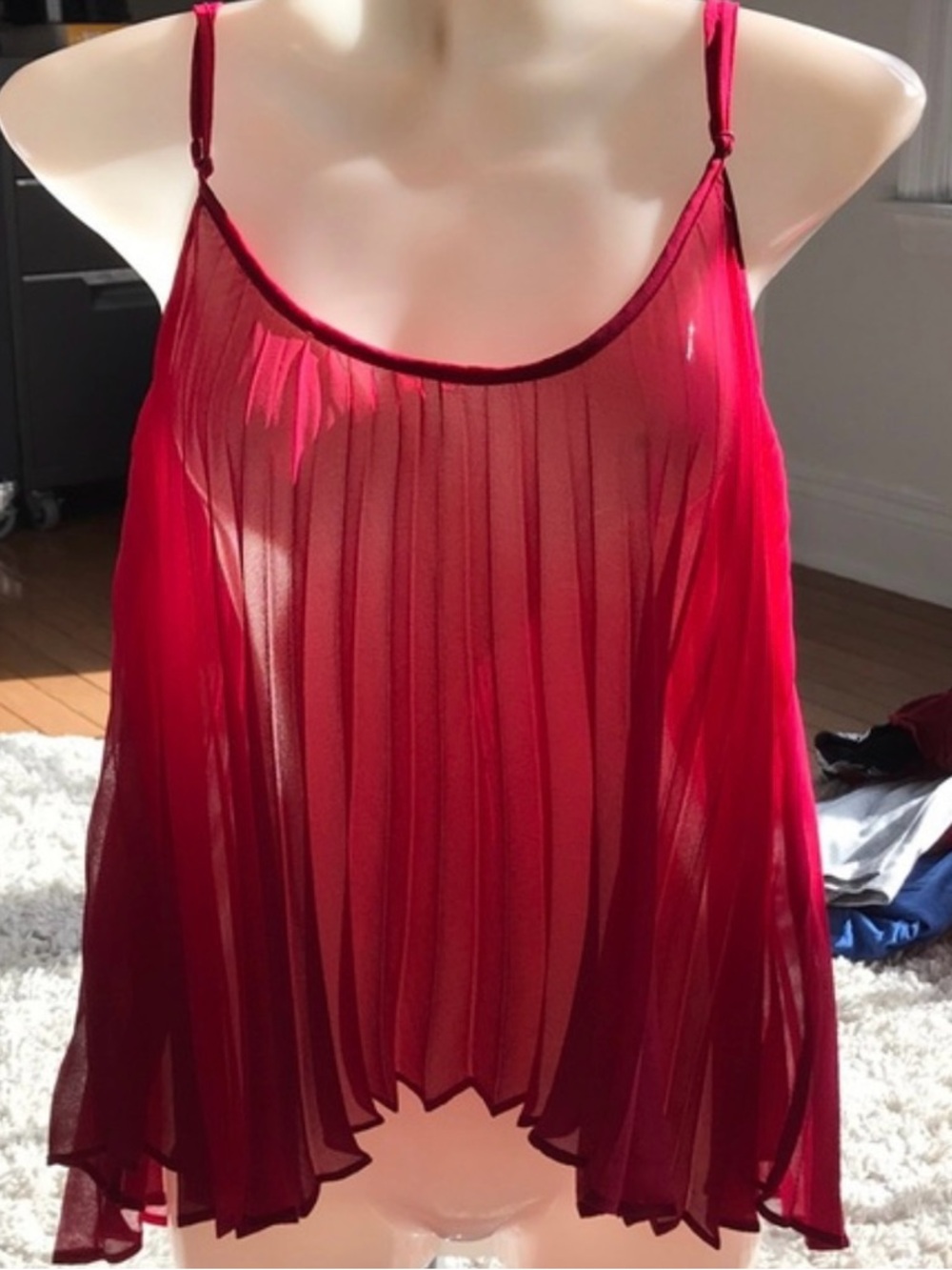 BCBGeneration Sheer Spaghetti Strap CamisoleTop XS